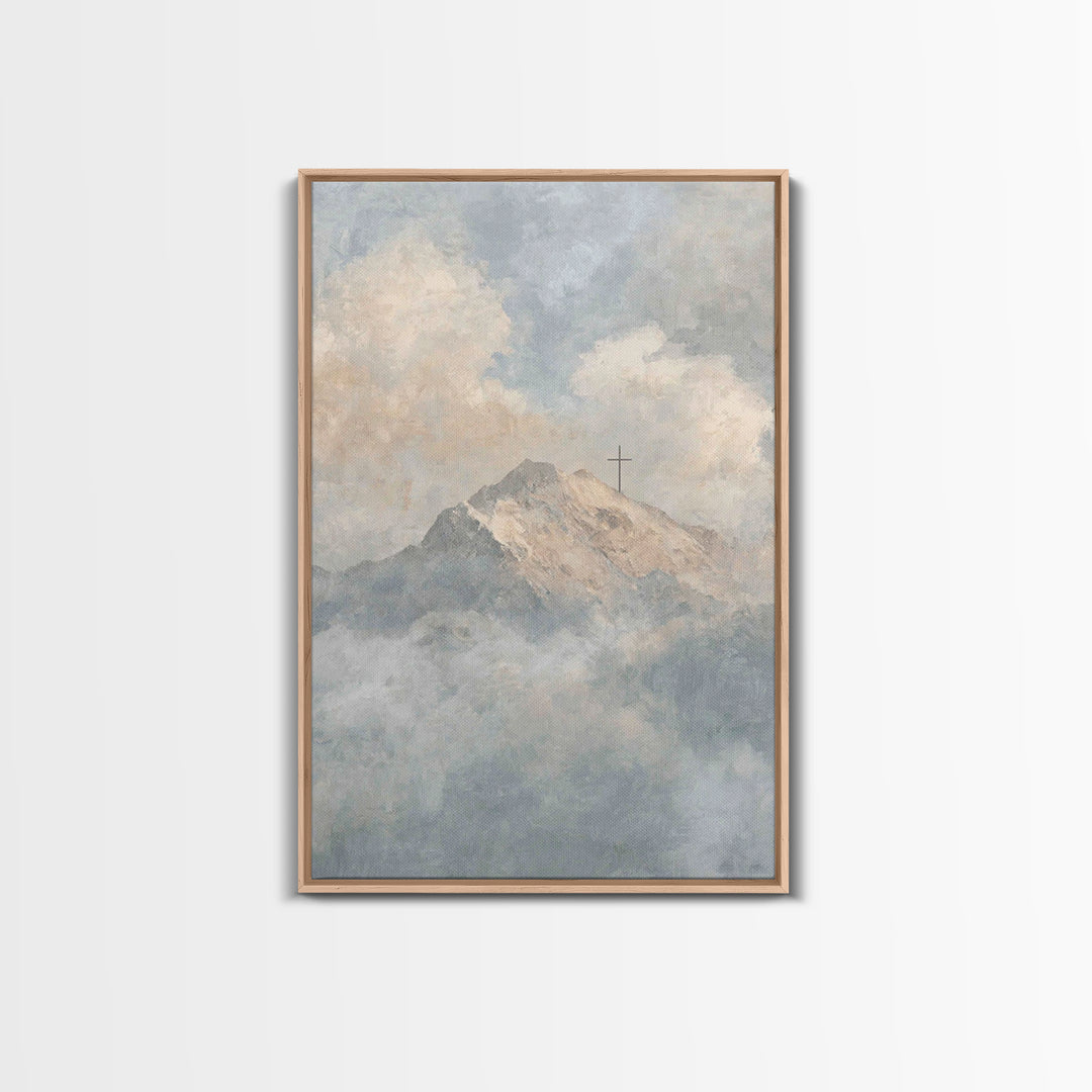 Mountain Of Hope – Framed Canvas Print – Christian Wall Art – Christian Art Canvas – Large Christian Painting – Christian Christmas Art – C