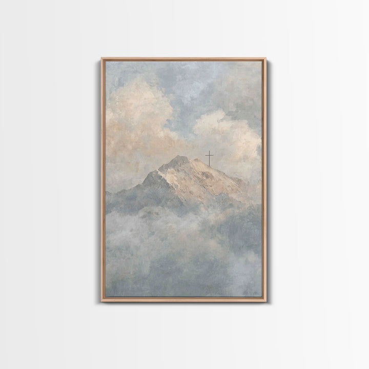 Mountain Of Hope – Framed Canvas Print – Christian Wall Art – Christian Art Canvas – Large Christian Painting – Christian Christmas Art – C