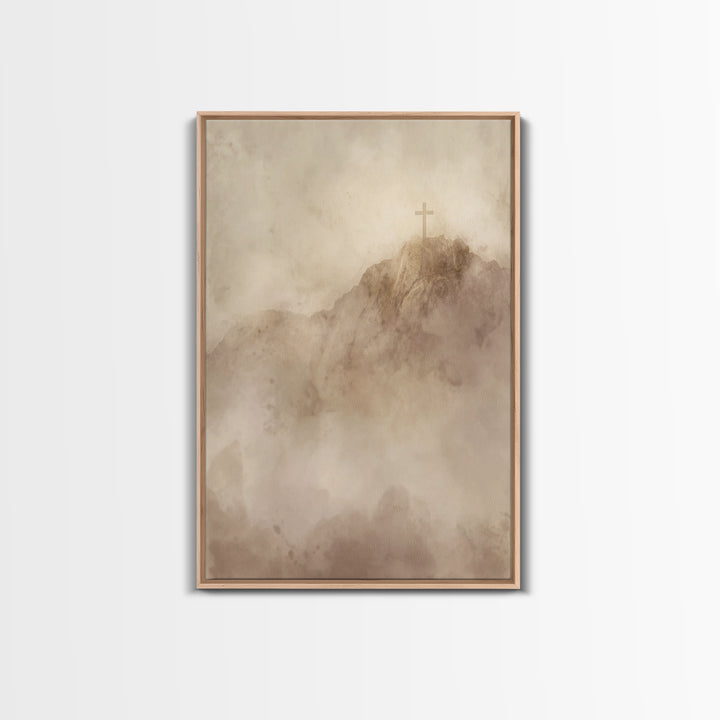 Cross Of Dawn – Framed Canvas Print – Christian Wall Art – Christian Art Canvas – Vintage Christian Art – Christmas Wall Art – Christian Ch