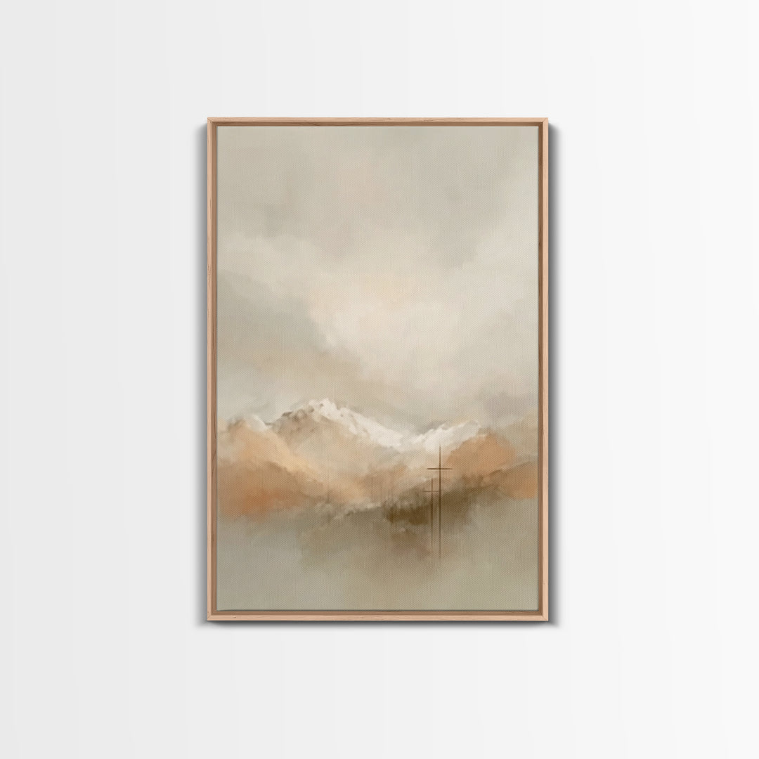 Cloudborne Mercy – Framed Canvas Print – Christian Wall Art – Christian Art Canvas – Blue Christian Art – Modern Christian Painting – Chris