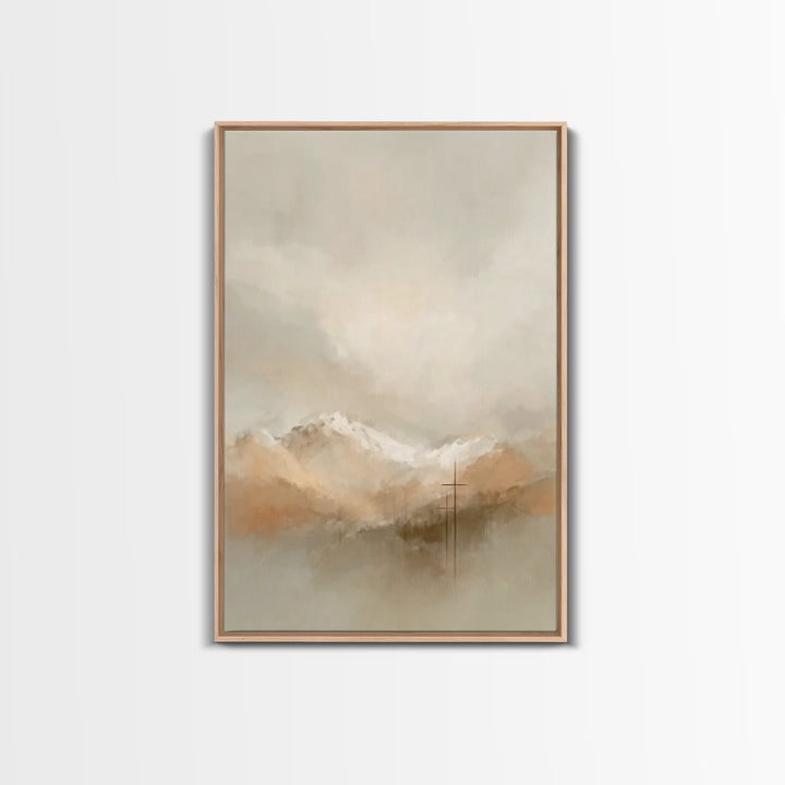 Cloudborne Mercy – Framed Canvas Print – Christian Wall Art – Christian Art Canvas – Blue Christian Art – Modern Christian Painting – Chris