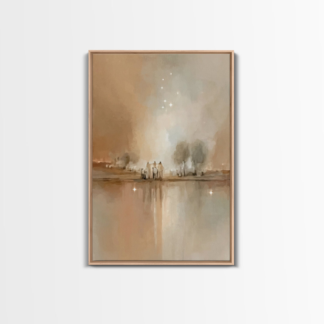 Starry Journey – Framed Canvas Print – Christian Wall Art – Christian Art Canvas – Christmas Art – Christian Christmas Decor – Christian Ar