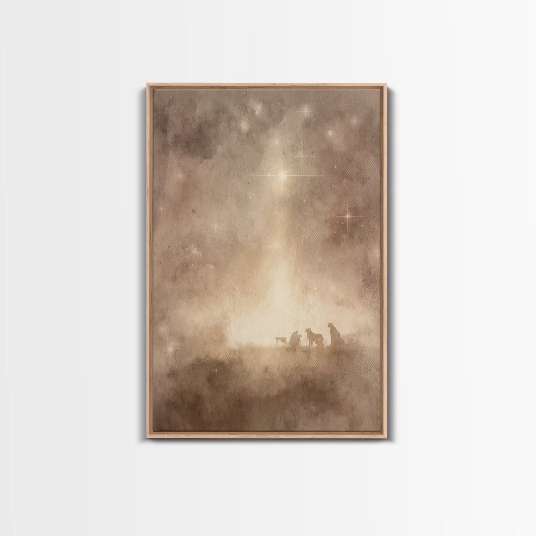 Holy Night Sky | Framed Canvas Print | Christian Wall Art | Christian Christmas Art | Christmas Art Prints | Christian Decor | Christmas Wa