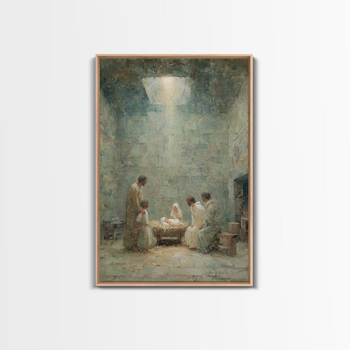 Blessed Nativity, Framed Canvas Print, Christian Wall Art, Christian Christmas Art, Christmas Wall Art, Christian Art Print, Christian Chri