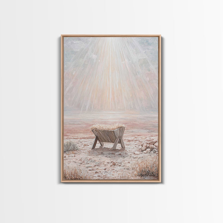 Glory In The Manger | Framed Canvas Print | Christian Wall Art | Christian Art Canvas | Christmas Art | Modern Christian Art | Christian De