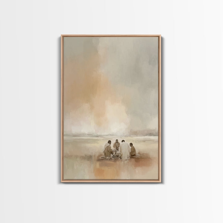 Circle Of Peace – Framed Canvas Print – Christian Art Canvas – Christian Wall Art – Minimalist Christian Art – Christian Painting – Christi