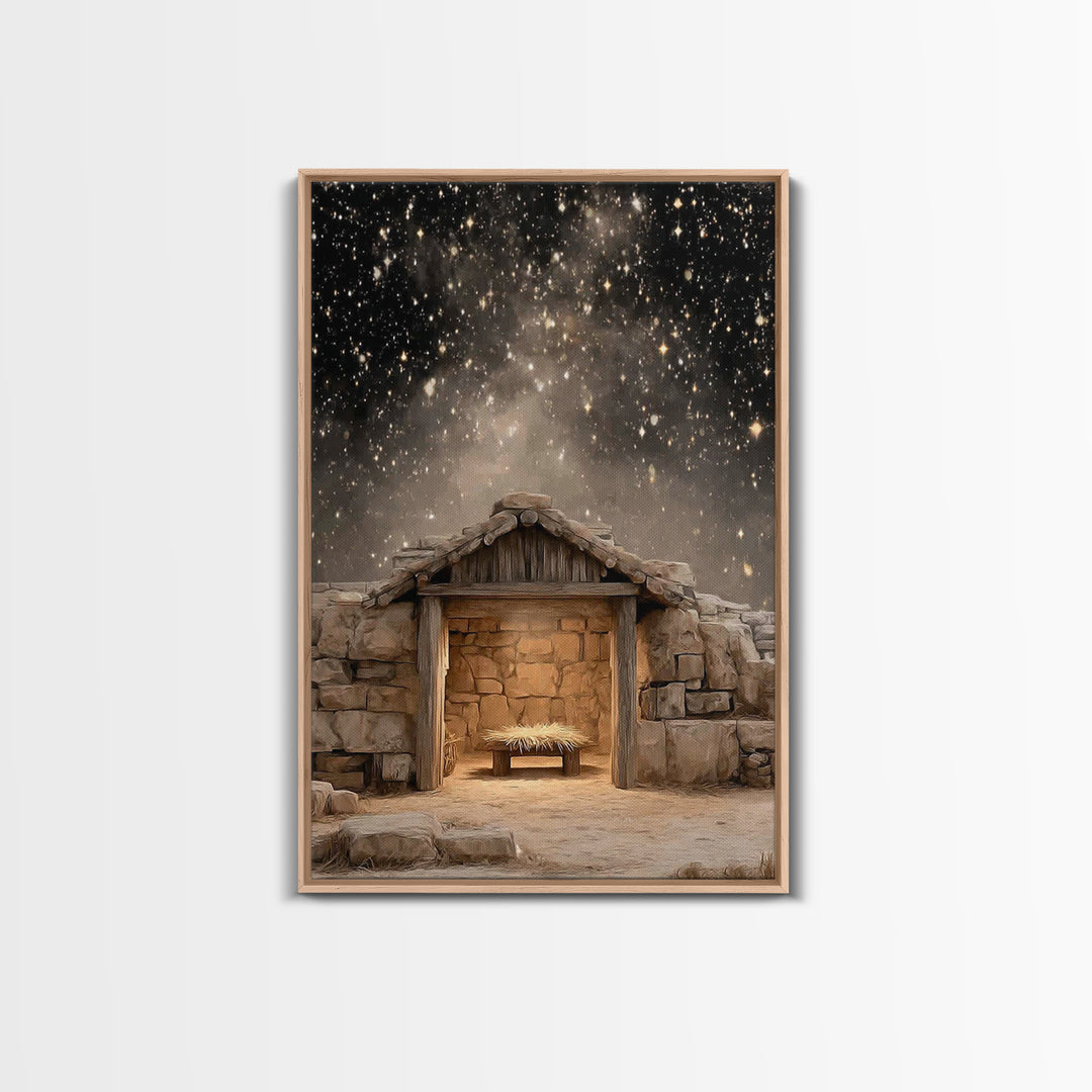 Infant Hope Radiance – Framed Canvas Print – Christian Art Canvas – Christian Wall Art – Jesus Art – Christian Decor – Christmas Art