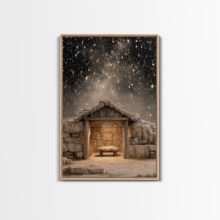 Infant Hope Radiance – Framed Canvas Print – Christian Art Canvas – Christian Wall Art – Jesus Art – Christian Decor – Christmas Art