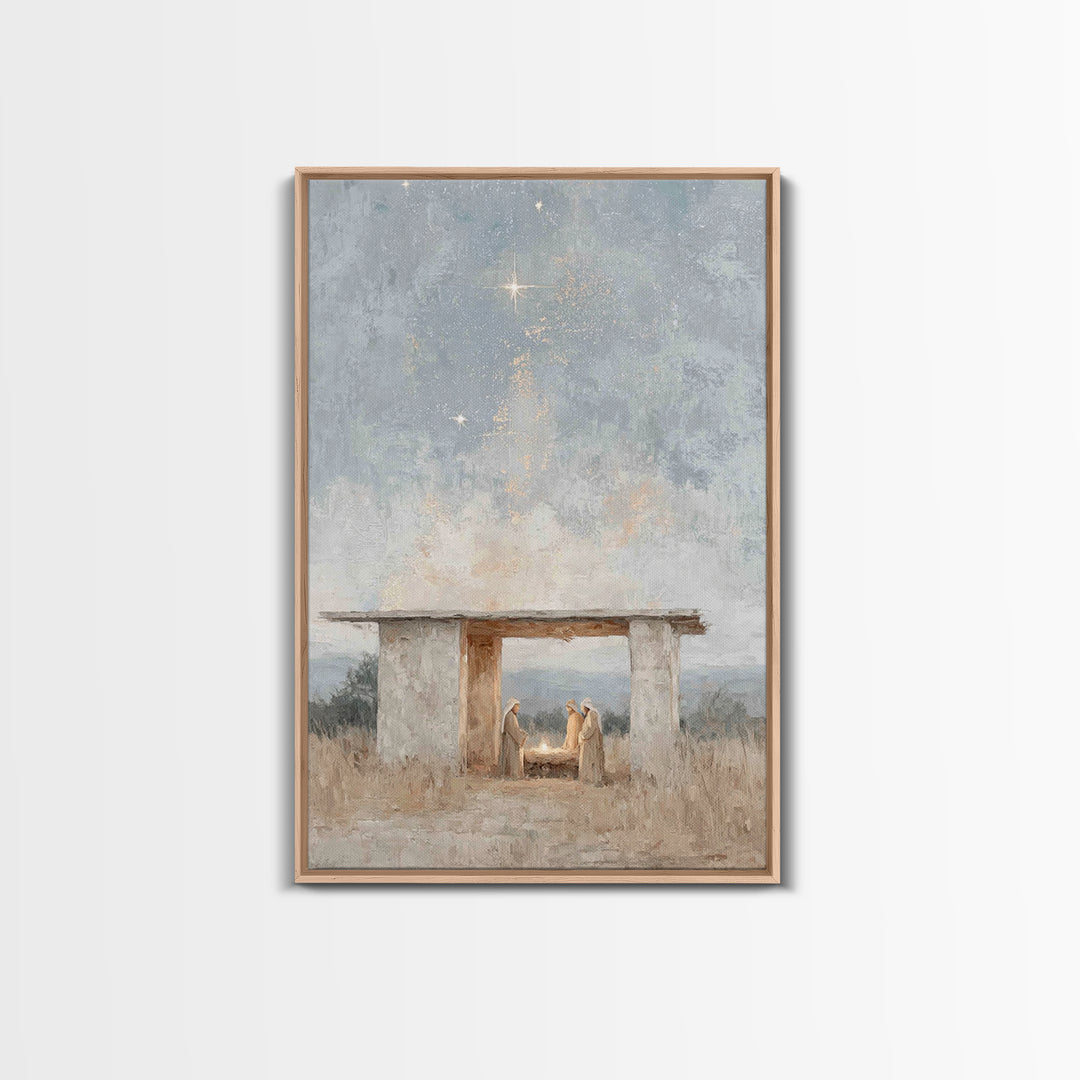 Shelter of Peace – Framed Canvas Print – Christian Decor – Jesus Art – Christian Art Canvas – Christmas Art – Christian Wall Art