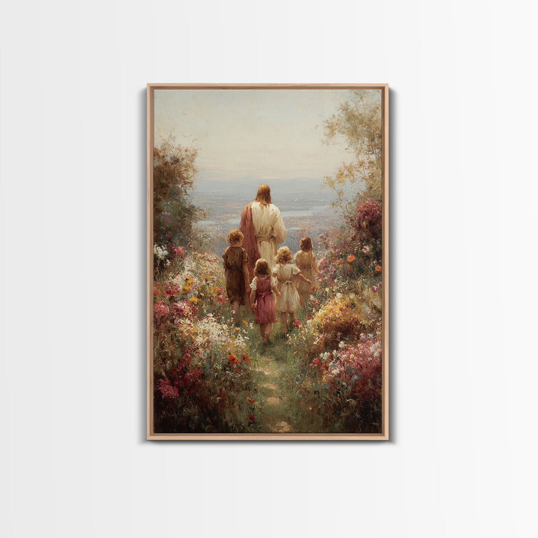 Garden Of Promise – Framed Canvas Print – Christian Art Canvas – Christian Wall Art – Jesus Painting – Christian Decor – Christian Art