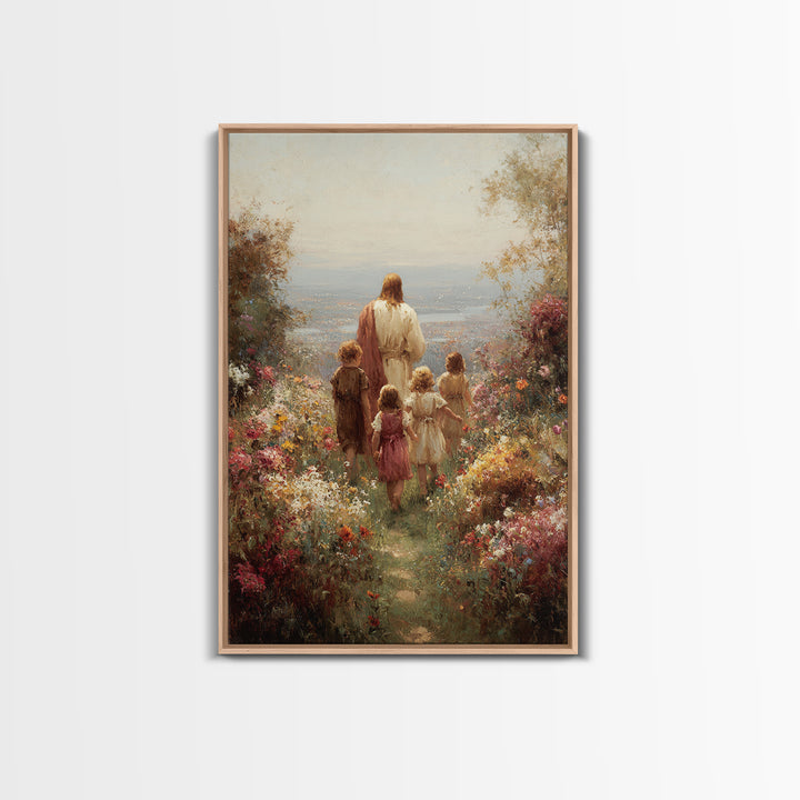 Garden Of Promise – Framed Canvas Print – Christian Art Canvas – Christian Wall Art – Jesus Painting – Christian Decor – Christian Art