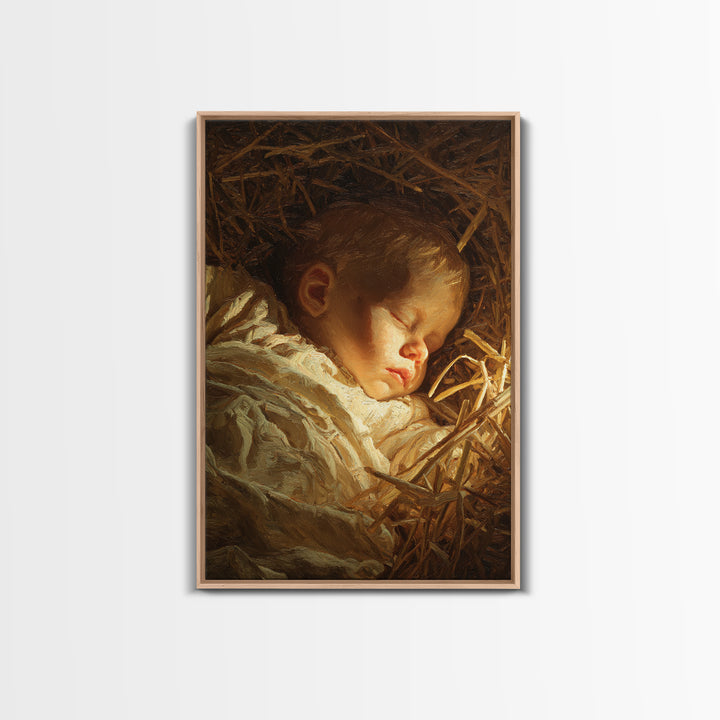 Holy Manger Peace – Framed Canvas Print – Christian Wall Art – Christian Art Canvas – Jesus Christmas Art – Christian Decor – Christian Art