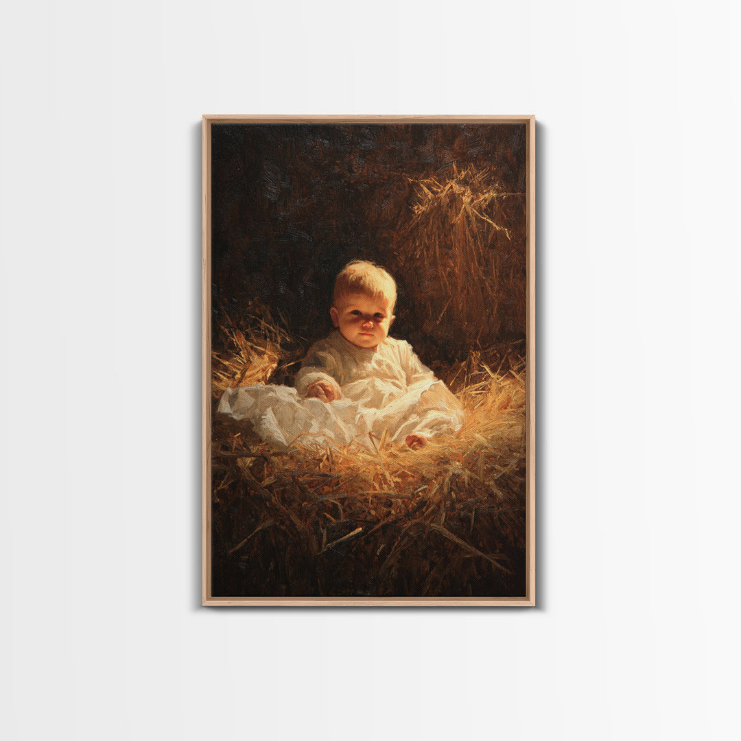 Blessed Child Radiance – Framed Canvas Print – Christian Wall Art – Christian Art Canvas – Jesus Painting – Christmas Art Work – Christian