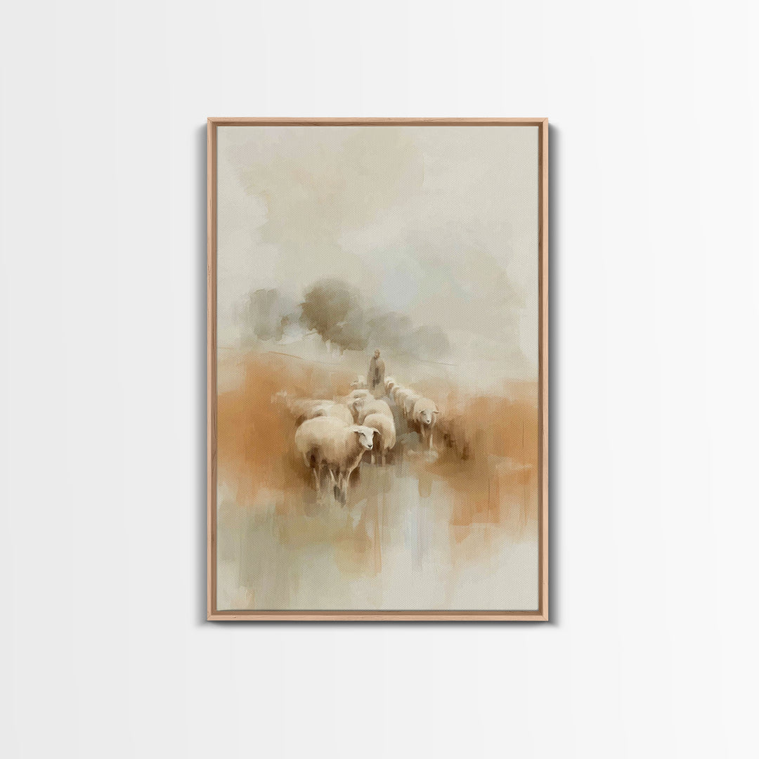 Guardian Of The Flock | Framed Canvas Print | Jesus Painting | Christian Wall Art | Christian Art Canvas | Christian Decor | Christian Chri