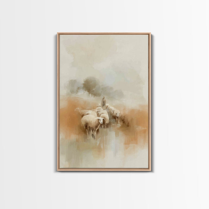 Guardian Of The Flock | Framed Canvas Print | Jesus Painting | Christian Wall Art | Christian Art Canvas | Christian Decor | Christian Chri
