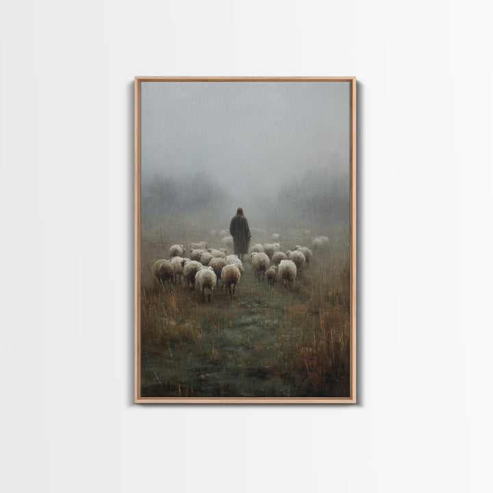 The Shepherd’s Road – Framed Canvas Print – Christian Art Canvas – Christian Wall Art – Jesus Painting – Moody Christian Art – Christian Gi