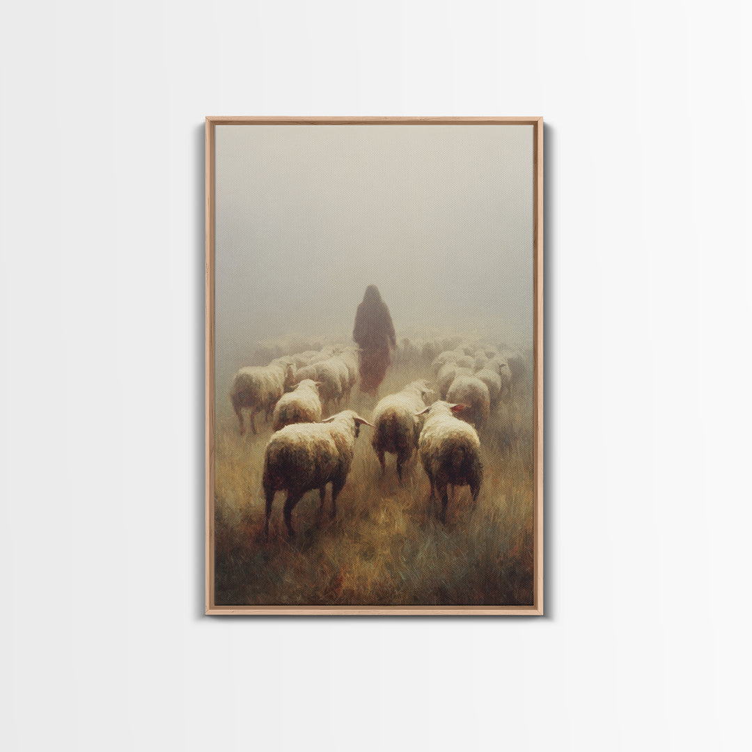 Fog Of Guidance | Framed Canvas Print | Christian Art Canvas | Christian Gift | Jesus Painting | Christian Wall Art | Moody Christmas Art
