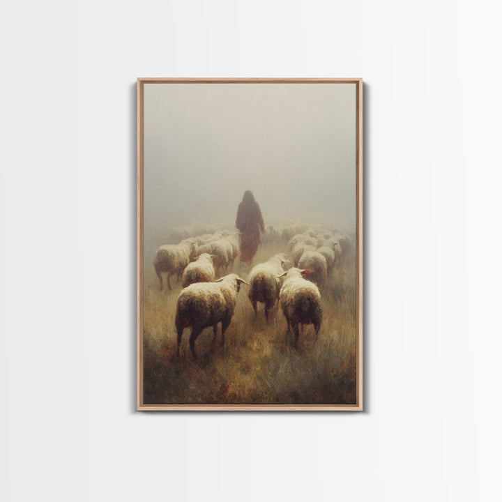 Fog Of Guidance | Framed Canvas Print | Christian Art Canvas | Christian Gift | Jesus Painting | Christian Wall Art | Moody Christmas Art
