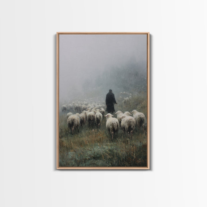 Still Pasture Calm, Framed Canvas Print, Christian Art Work, Large Christian Art, Jesus Painting, Christian Art Canvas, Christian Gift Idea