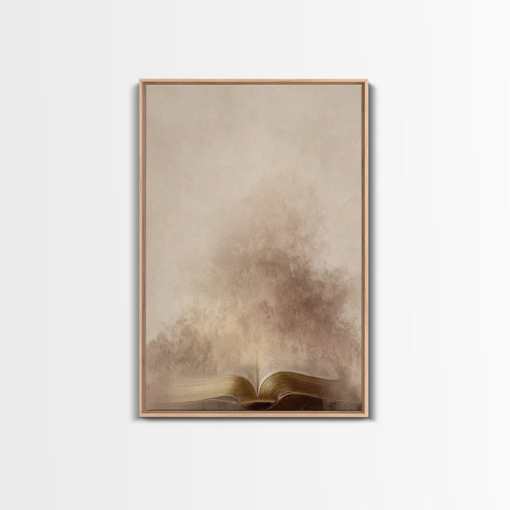 Holy Word Light – Framed Canvas Print – Christian Art Canvas – Christian Wall Art – Subtle Christian Art – Christian Art Work – Minimalist