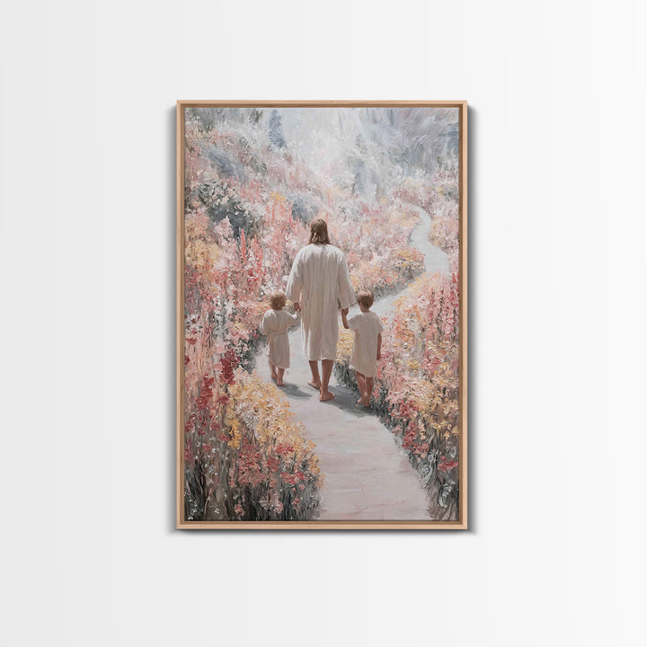 Wildflower Journey, Framed Canvas Print, Christian Art Canvas, Christian Wall Art, Jesus Painting, Subtle Christian Art, Christian Decorati