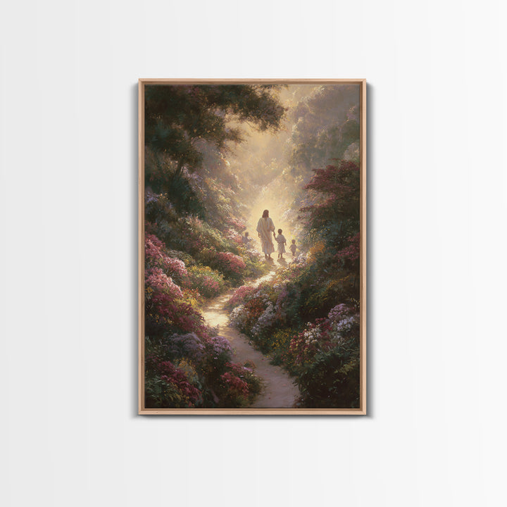 Footsteps Of Heaven | Framed Canvas Print | Christian Christmas Art | Jesus Painting | Christian Wall Art | Christian Art Canvas | Christma