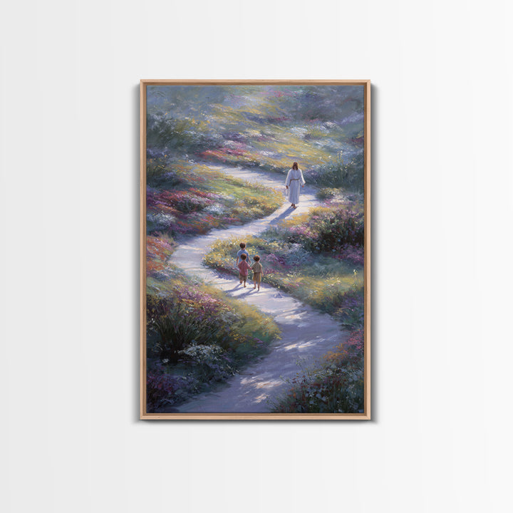Path Of Peace – Framed Canvas Print – Christian Wall Art – Jesus Painting – Christian Art Canvas – Pastoral Scenery – Christian Decor For H