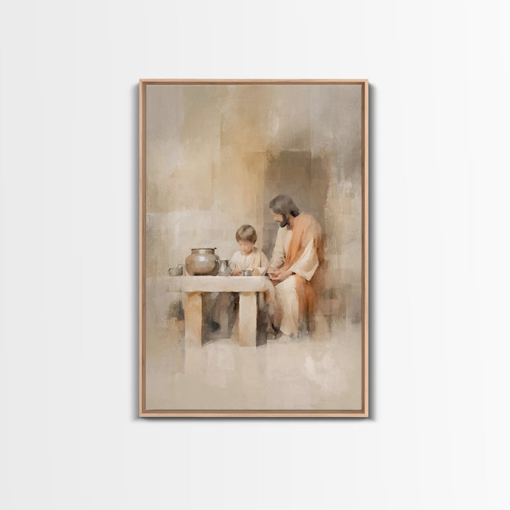 Table Of Blessing – Framed Canvas Print – Christian Wall Art – Christian Art Canvas – Jesus Painting – Subtle Christian Art – Christian Gif