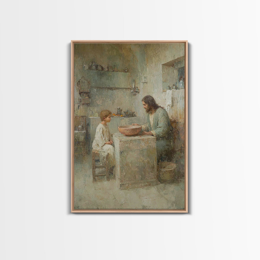Warm Instruction – Framed Canvas Print – Christian Wall Art – Christian Art Canvas – Jesus Painting – Moody Christian Art – Christian Decor