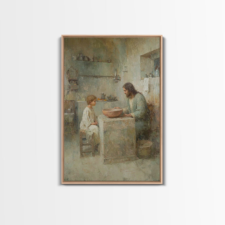 Warm Instruction – Framed Canvas Print – Christian Wall Art – Christian Art Canvas – Jesus Painting – Moody Christian Art – Christian Decor