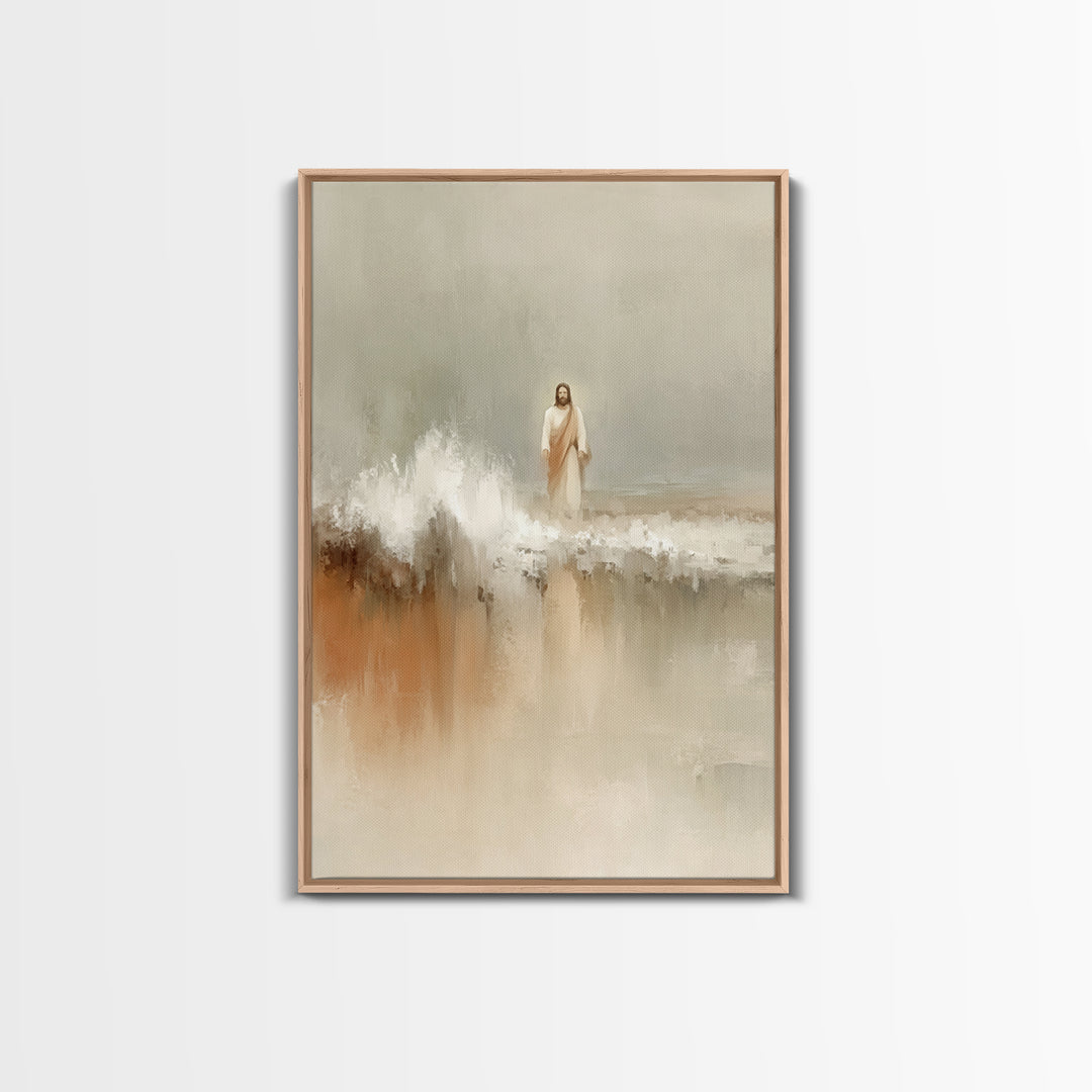 Waves Of Mercy | Framed Canvas Print | Jesus Painting | Christian Art Canvas | Christian Christmas Art | Modern Christian Art | Christian D