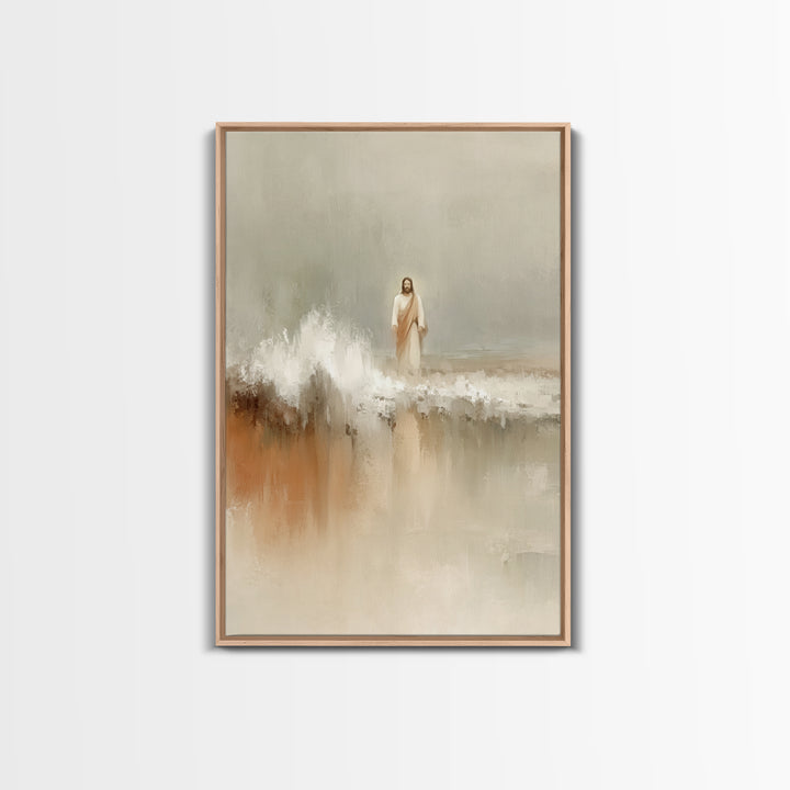 Waves Of Mercy | Framed Canvas Print | Jesus Painting | Christian Art Canvas | Christian Christmas Art | Modern Christian Art | Christian D