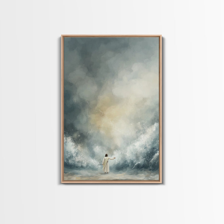 Thunderous Mercy | Framed Canvas Print | Jesus Art Print | Christian Wall Art | Modern Christian Painting | Christian Christmas Art | Chris