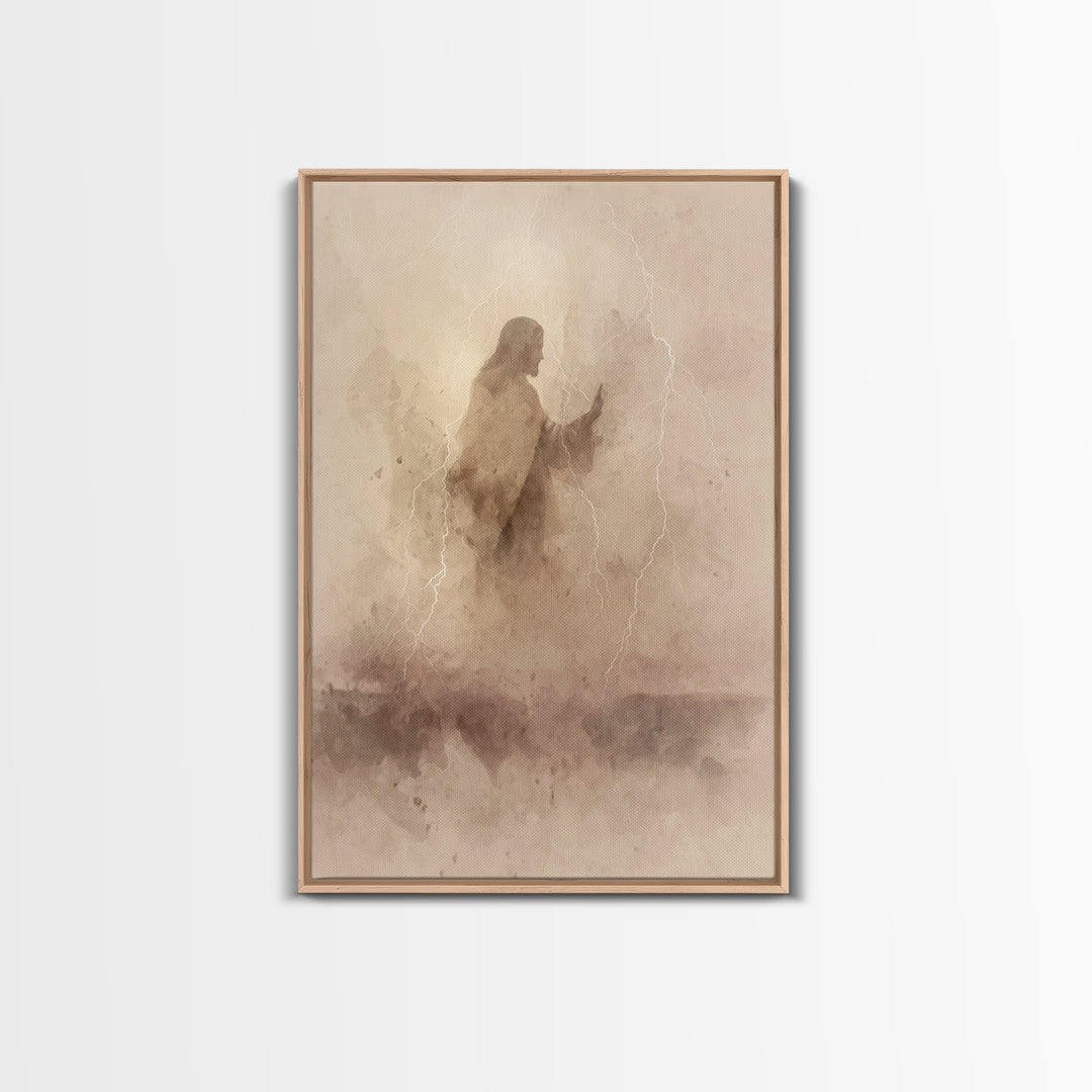 Lightborne Grace, Framed Canvas Print, Christian Art Canvas, Jesus Paintings, Subtle Christian Art, Christian Art Print, Christian Decorati