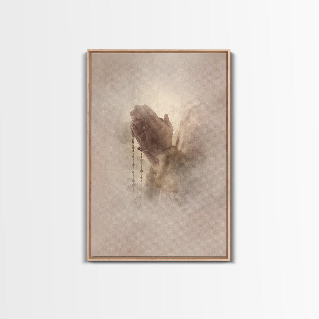 Hands Of Mercy – Framed Canvas Print – Christian Wall Art – Christian Art Canvas – Christian Painting – Christian Decor – Christmas Art