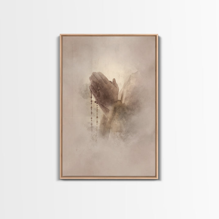 Hands Of Mercy – Framed Canvas Print – Christian Wall Art – Christian Art Canvas – Christian Painting – Christian Decor – Christmas Art
