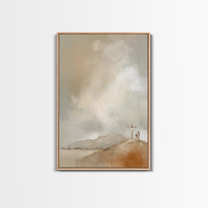 The Hill of Mercy – Framed Canvas Print – Christian Wall Art – Jesus Painting – Christian Art Canvas – Vintage Christian Art – Christian Gi