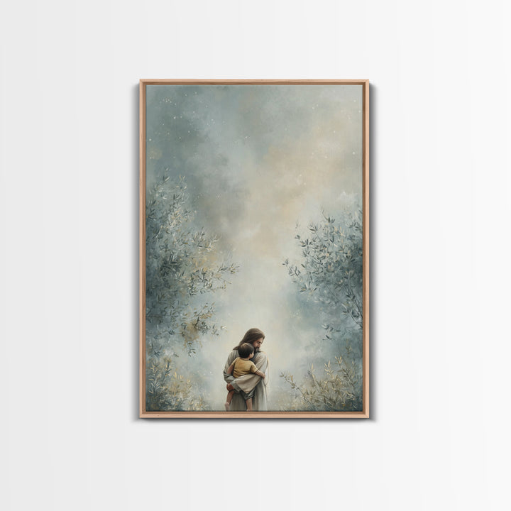 Fields of Grace – Framed Canvas Print – Jesus Art Print – Christian Art – Christian Canvas – Large Jesus Painting – Christian Decor For Hom