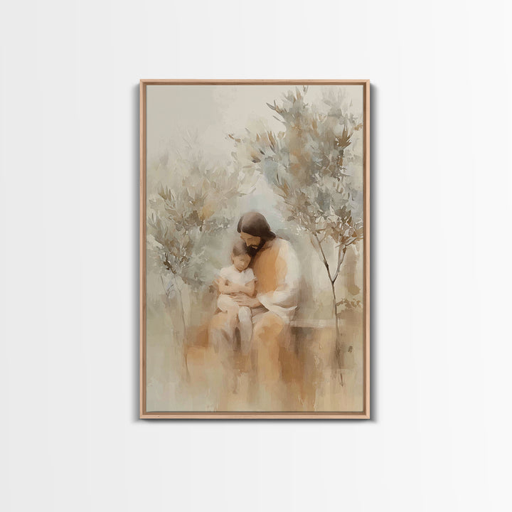 Autumn Embrace – Framed Canvas Print – Christian Art Canvas – Jesus Wall Art – Christian Paintings – Christian Decorations – Moody Christia