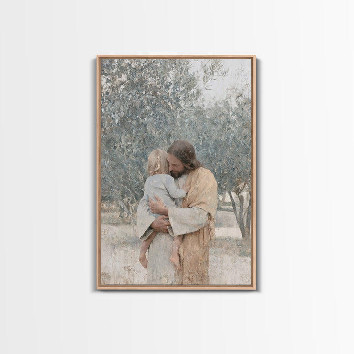 The Father’s Hold, Framed Canvas Print, Jesus Canvas Art, Christian Wall Art, Realistic Jesus Painting, Christian Decor For Home, Christian