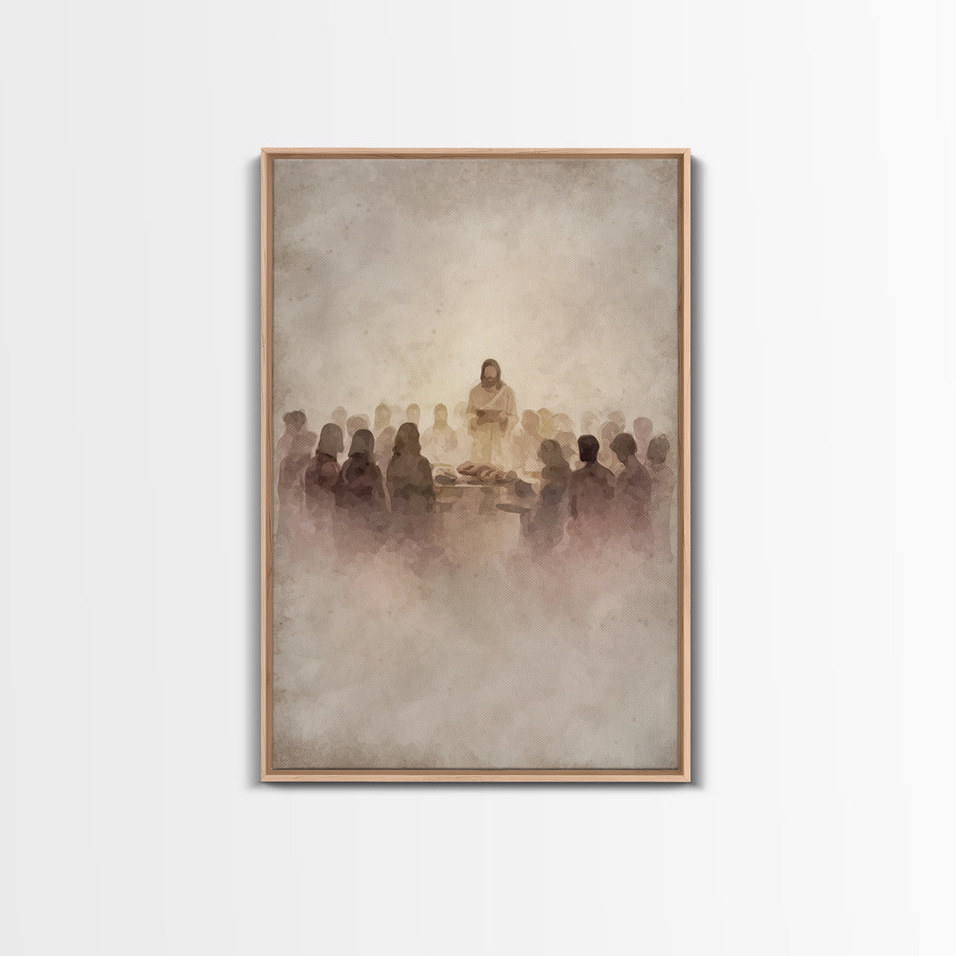Table of Fellowship – Framed Canvas Print – Christian Wall Art – Christian Art Canvas – Jesus Painting – Modern Christian Art – Christian G