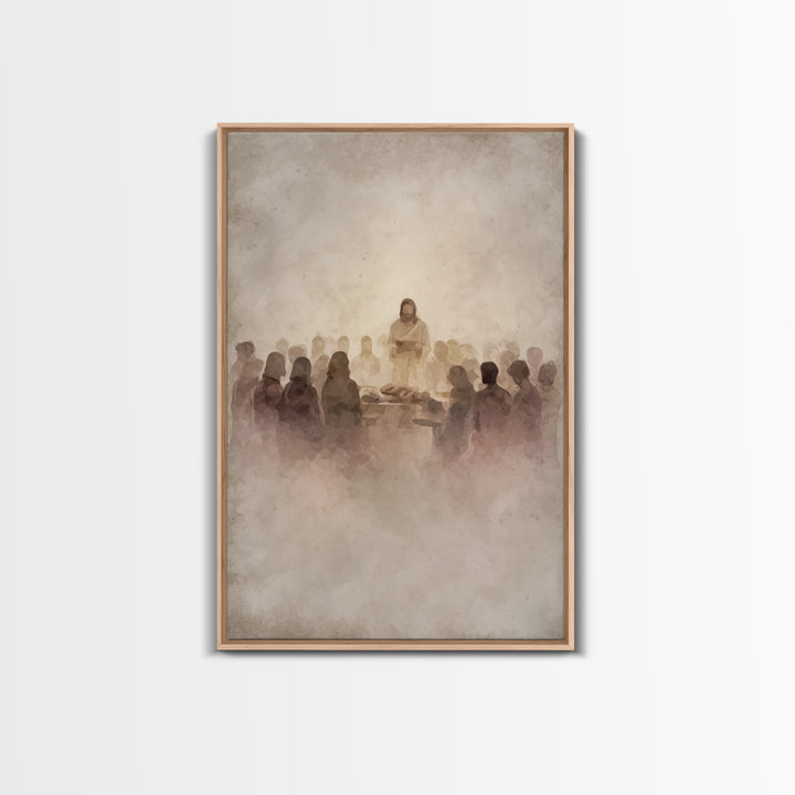 Table of Fellowship – Framed Canvas Print – Christian Wall Art – Christian Art Canvas – Jesus Painting – Modern Christian Art – Christian G