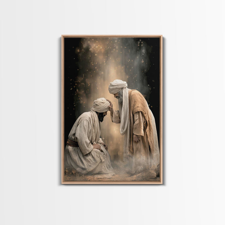 Anointed Moment | Framed Canvas Print | Christian Art Painting | Christian Wall Art | Unique Christian Art | Jesus Canvas Art | Christian G