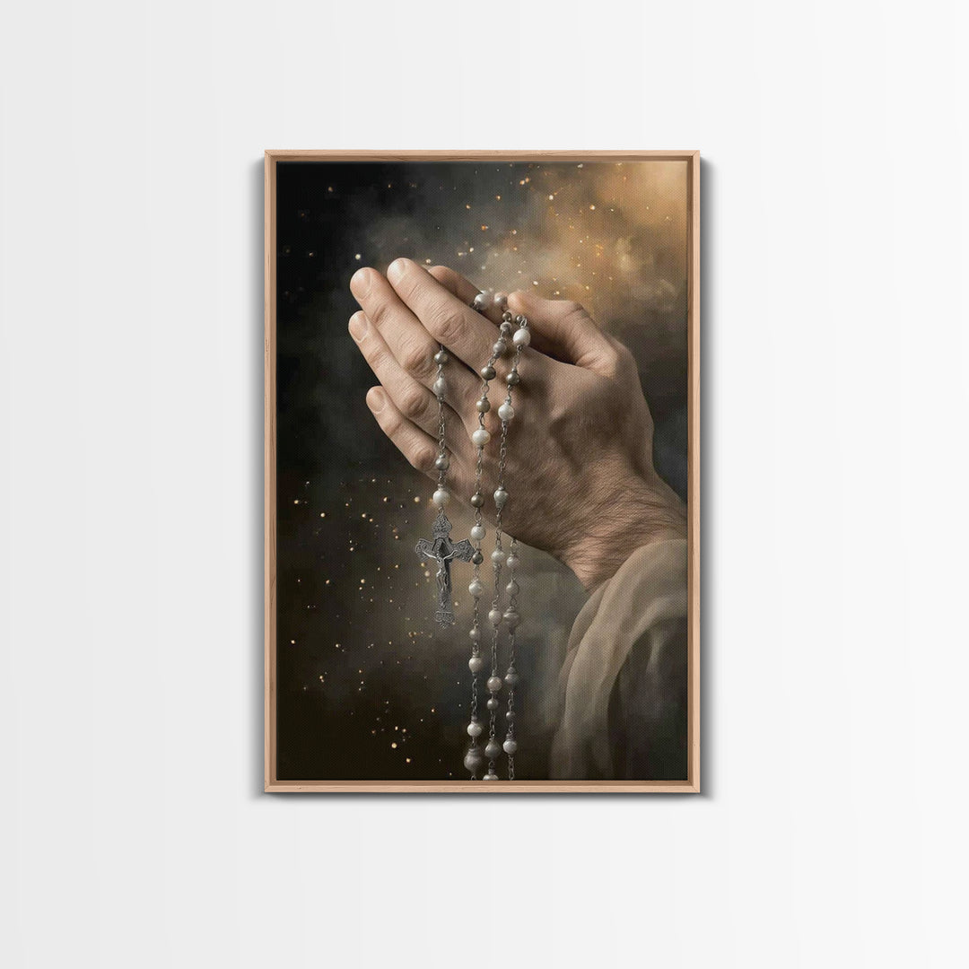 Faithful Devotion – Framed Canvas Print – Christian Wall Art – Christian Art Canvas – Christian Painting – Christian Decor – Christmas Art