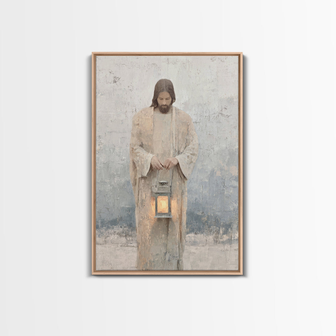 Lantern of Peace – Framed Canvas Print – Christian Decor – Christian Art Canvas – Jesus Painting – Christian Art Print – Christian Wall Art