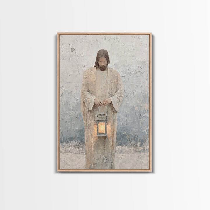 Lantern of Peace – Framed Canvas Print – Christian Decor – Christian Art Canvas – Jesus Painting – Christian Art Print – Christian Wall Art