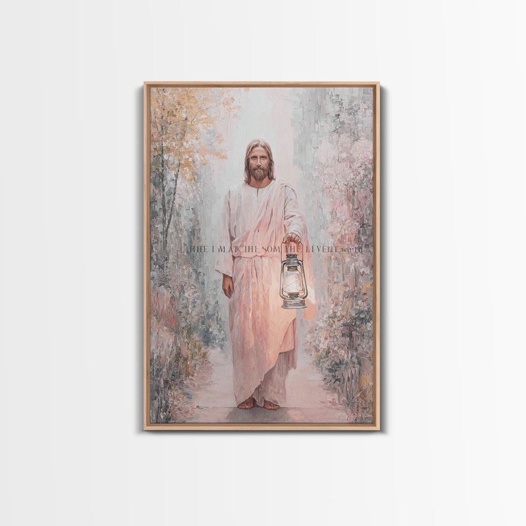 Holy Night Lantern – Framed Canvas Print – Christian Art Print – Christian Wall Art – Jesus Painting – Christian Gift Ideas – Christian Art