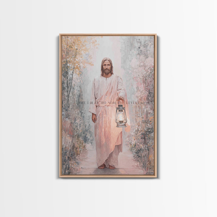 Holy Night Lantern – Framed Canvas Print – Christian Art Print – Christian Wall Art – Jesus Painting – Christian Gift Ideas – Christian Art