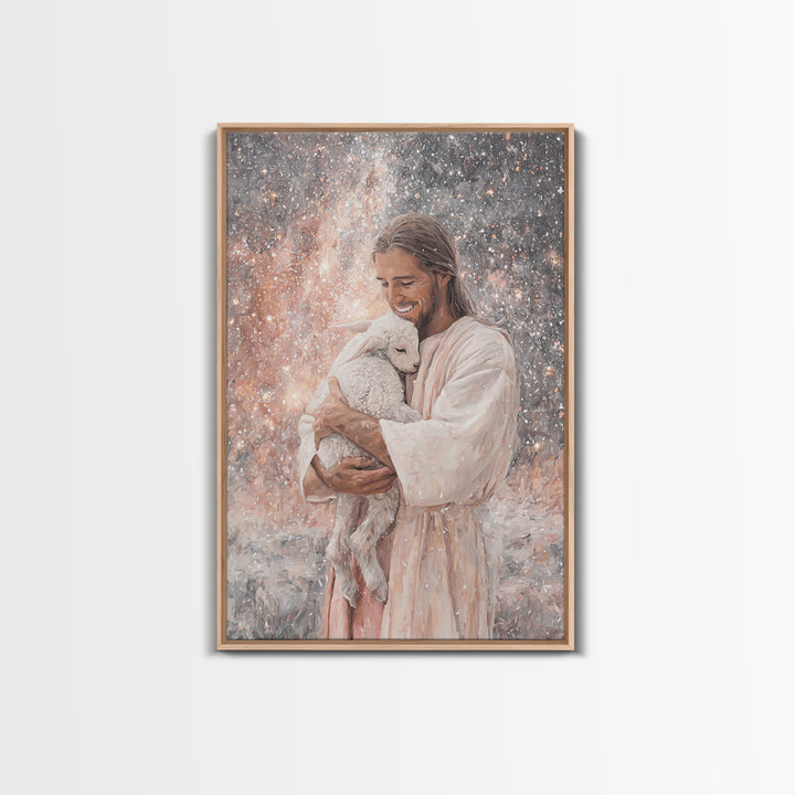 Radiant Shepherd Love – Framed Canvas Print – Christian Wall Art – Christian Art Print – Jesus Painting – Christian Art Canvas – Christian