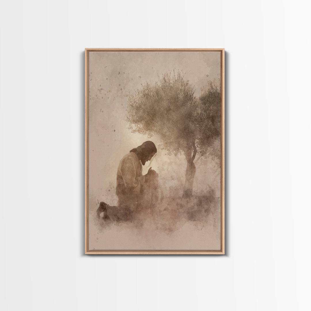 Evening Grace | Framed Canvas Print | Christian Wall Art | Jesus Painting Canvas | Modern Christian Painting | Christian Art Work | Christi